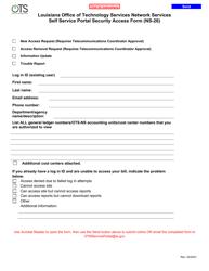 Document preview: Form NS-26 Self Service Portal Security Access Form - Louisiana