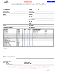 Document preview: Form NS-2 Louisiana State Government Centrex Service Order Form - Louisiana