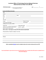 Form NS-38 Ethernet Service Order Form - Louisiana, Page 4