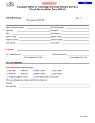 Form NS-12 Circuit Service Order Form - Louisiana