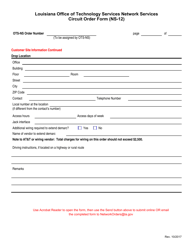 Form NS-12 Circuit Service Order Form - Louisiana, Page 5