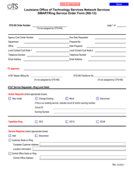 Form NS-13 Smartring Service Order Form - Louisiana