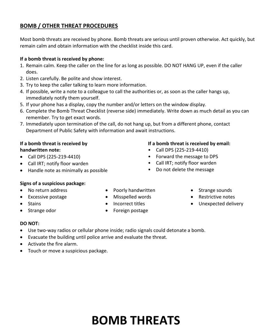 Emergency Procedures Manual - Louisiana, Page 19