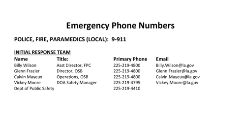 Emergency Procedures Manual - Louisiana, Page 2