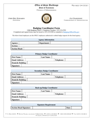 Document preview: Badging Coordinator Form - Louisiana