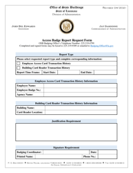 Document preview: Access Badge Report Request Form - Louisiana