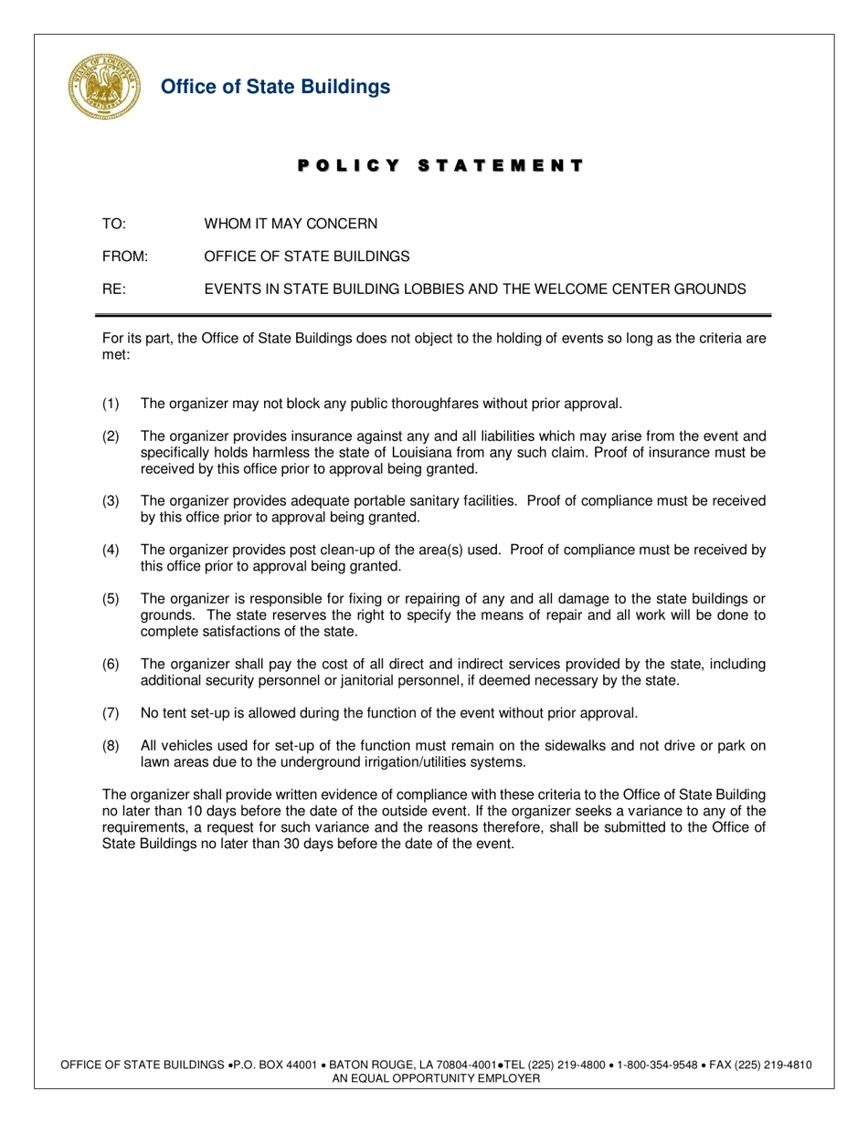 Event Request Form - Louisiana, Page 3