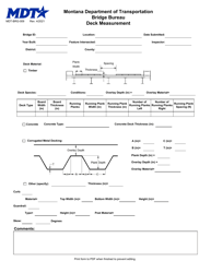 Document preview: Form MDT-BRG-009 Deck Measurement - Montana