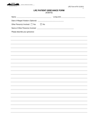 Document preview: LRC Form RI-12-2010 Lrc Patient Grievance Form - Nebraska