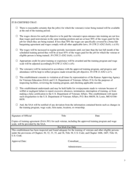 Training Establishment Application for Approval to Train Veterans, Reservists, and Other Eligible Persons Under Titles 10 and 38, U. S. Code - Kansas, Page 3