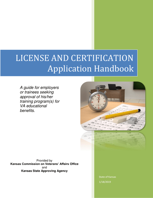 Application for Approval of a Licensing/Certification Exam - Kansas