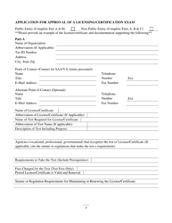 Application for Approval of a Licensing/Certification Exam - Kansas, Page 3