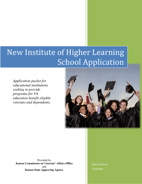New Institute of Higher Learning School Application - Kansas Download Pdf