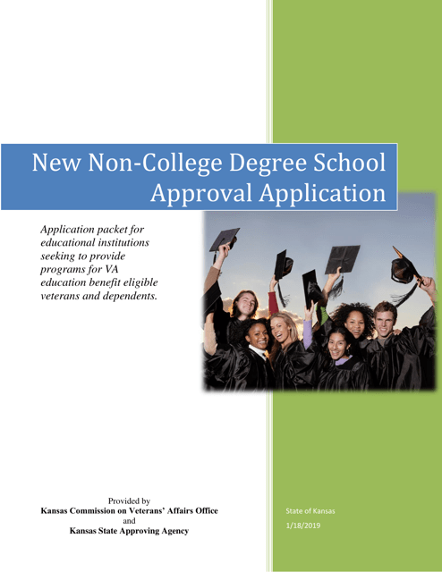 New Non-college Degree School Approval Application - Kansas Download Pdf