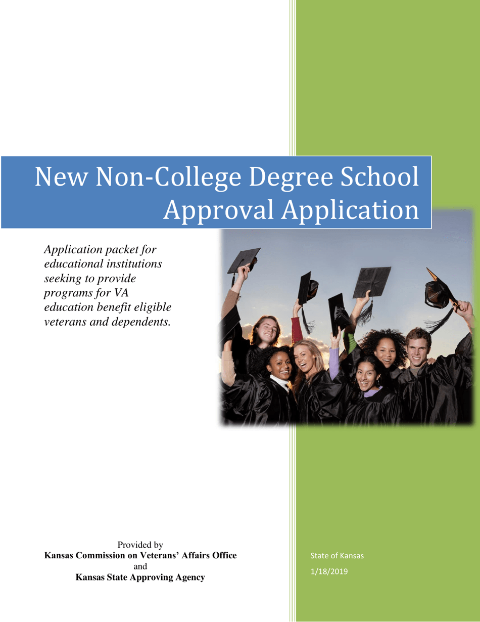 New Non-college Degree School Approval Application - Kansas, Page 1