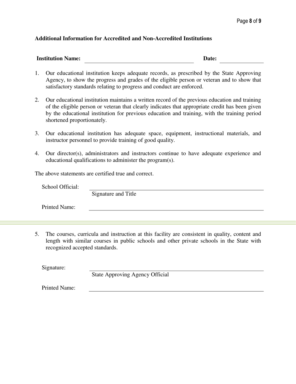 New Non-college Degree School Approval Application - Kansas, Page 8