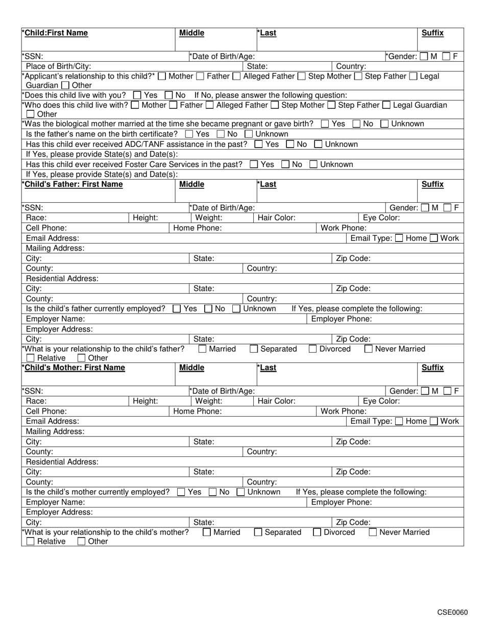Form CSE0060 Application for Child Support Services - Nebraska, Page 2