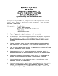 Request for Data From the Nebraska Department of Health and Human Services - Nebraska