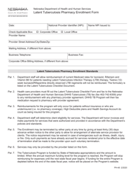 Form PH-48 Latent Tuberculosis Pharmacy Enrollment Form - Nebraska