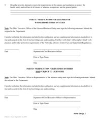 Form 2 Waiver of Specific Requirements, or to Request Alternative Work Practices - Nebraska, Page 3