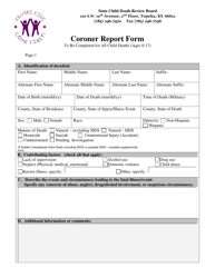 Coroner Report Form - Kansas