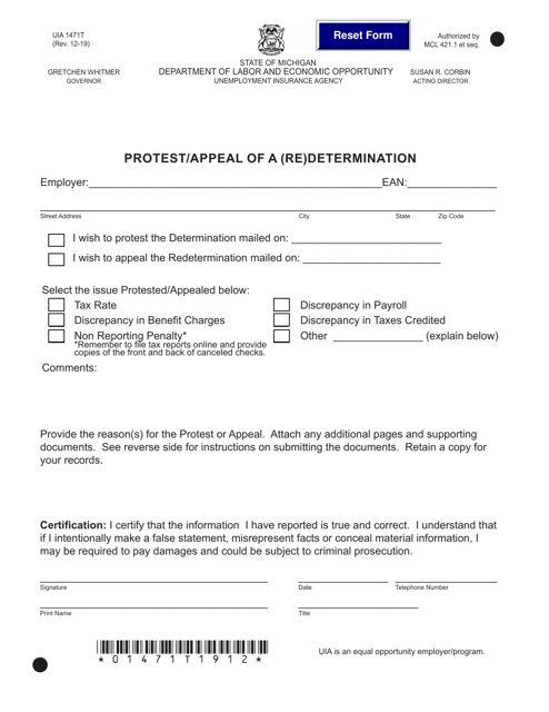 Form UIA1471T  Printable Pdf