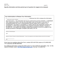 Form UIA6102 Authorization to Release Confidential Information - Michigan, Page 2