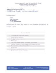 Child Care Quality Improvement Grant Application Form - Nebraska
