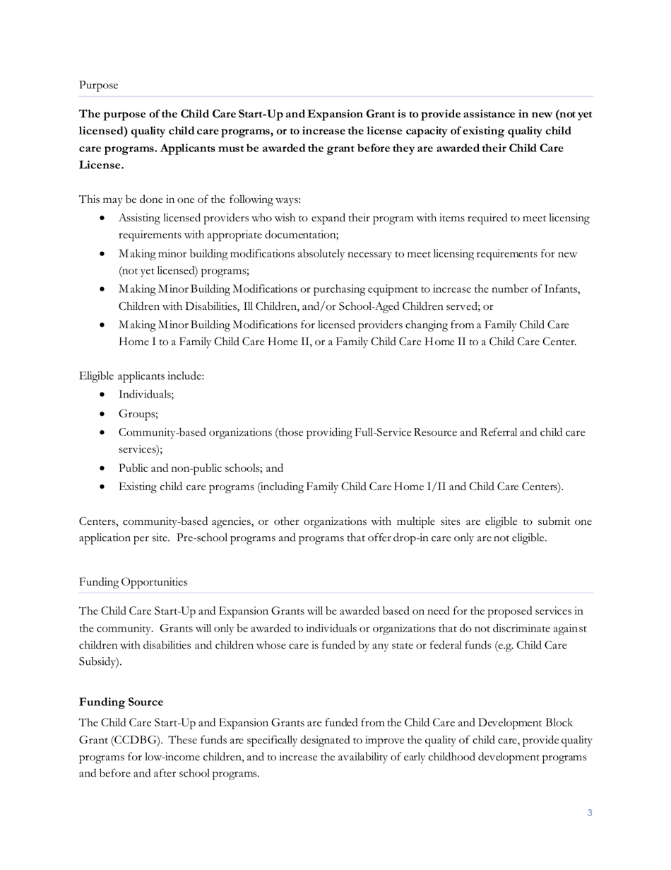 Child Care Start-Up and Expansion Grant Application Form - Nebraska, Page 4