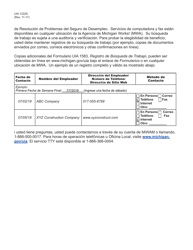 Formulario UIA1222S Aviso a Registrar Para Trabajo - Michigan (Spanish), Page 2