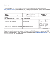Form UIA1222 Notice to Register for Work - Michigan, Page 2