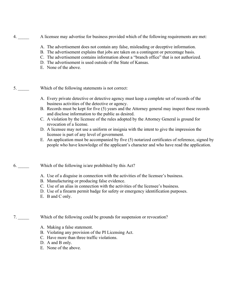 Private Detective - Initial Application - Kansas, Page 24