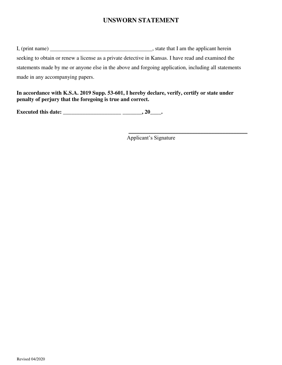 Private Detective - Renewal Application (Covid19) - Kansas, Page 12