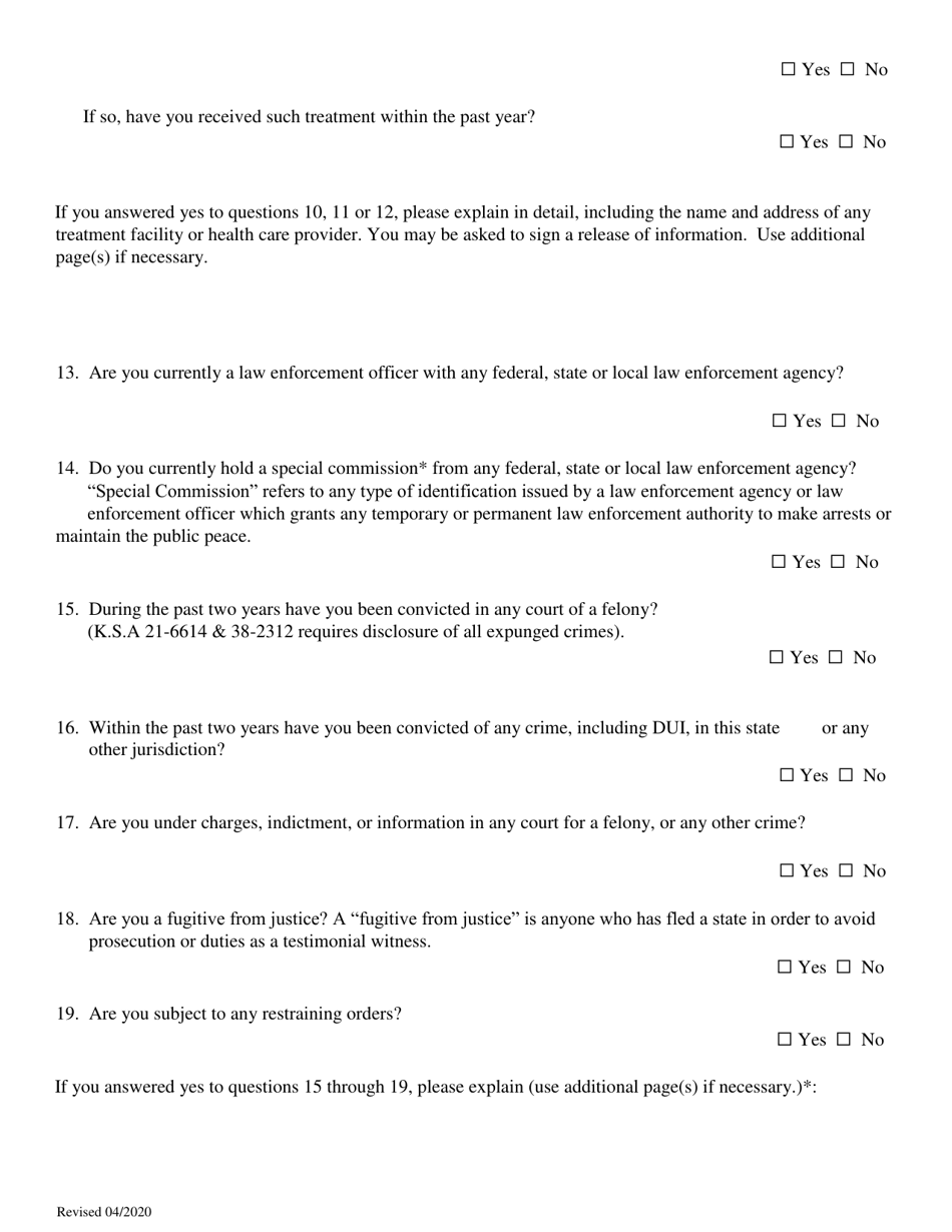 Private Detective - Renewal Application (Covid19) - Kansas, Page 7