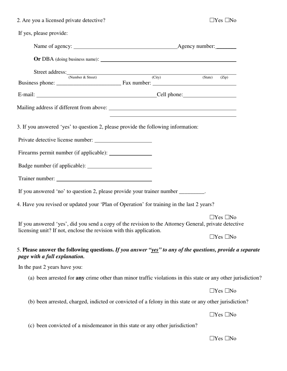 Firearms Trainer - Renewal Application - Kansas, Page 3