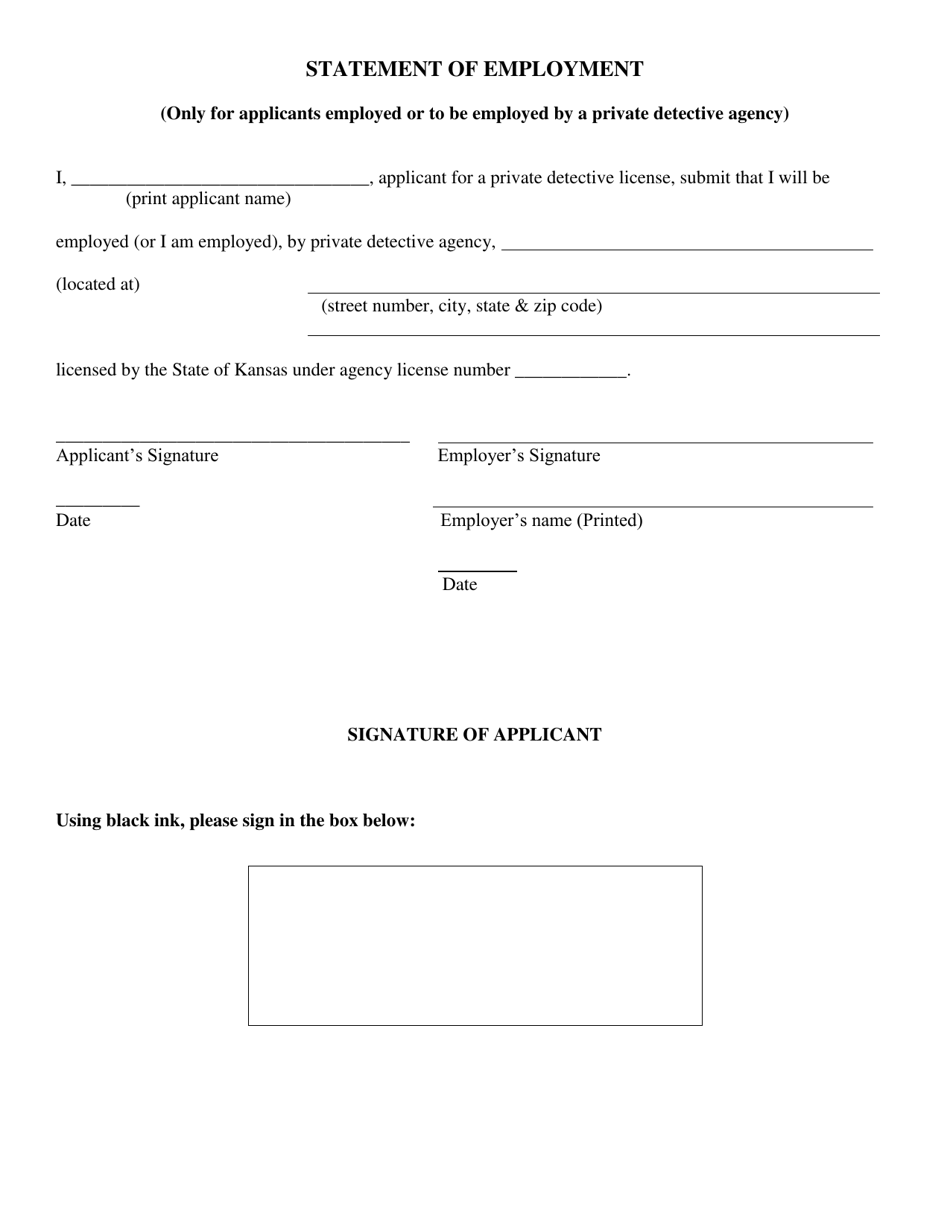 Private Detective - Renewal Application - Kansas, Page 13