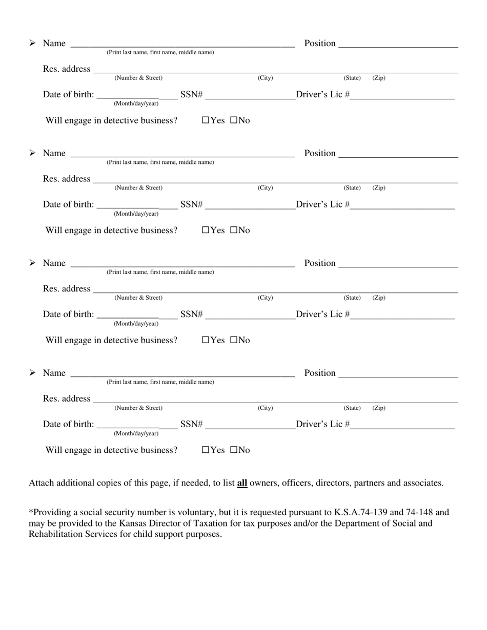 Agency License - Renewal Application - Kansas, Page 4