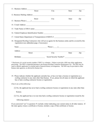 Renewal Application for Roofing Contractor Registration - Kansas, Page 3