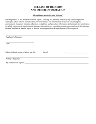 Bail Enforcement Agent Renewal Application - Kansas, Page 7