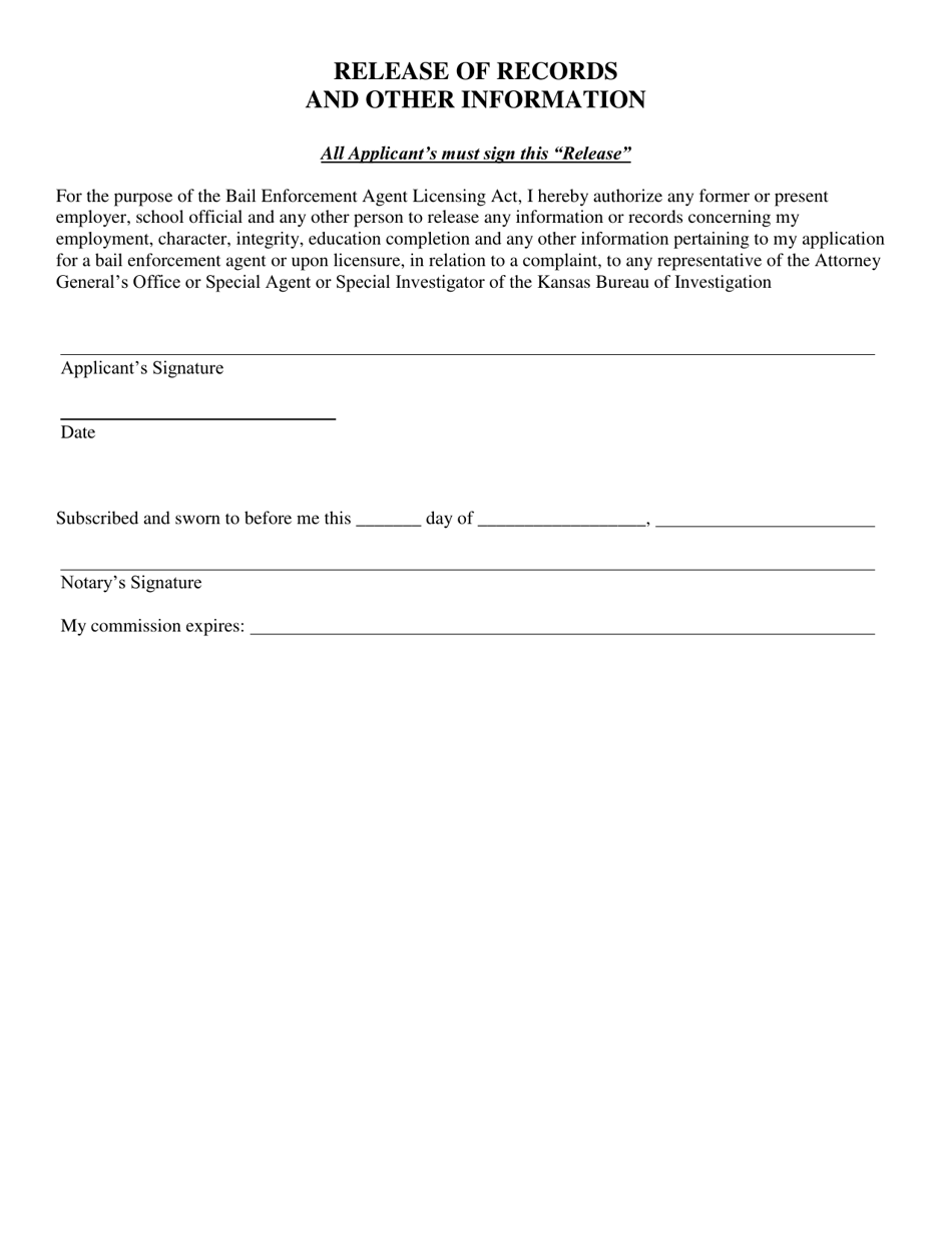 Bail Enforcement Agent Initial Application - Kansas, Page 7