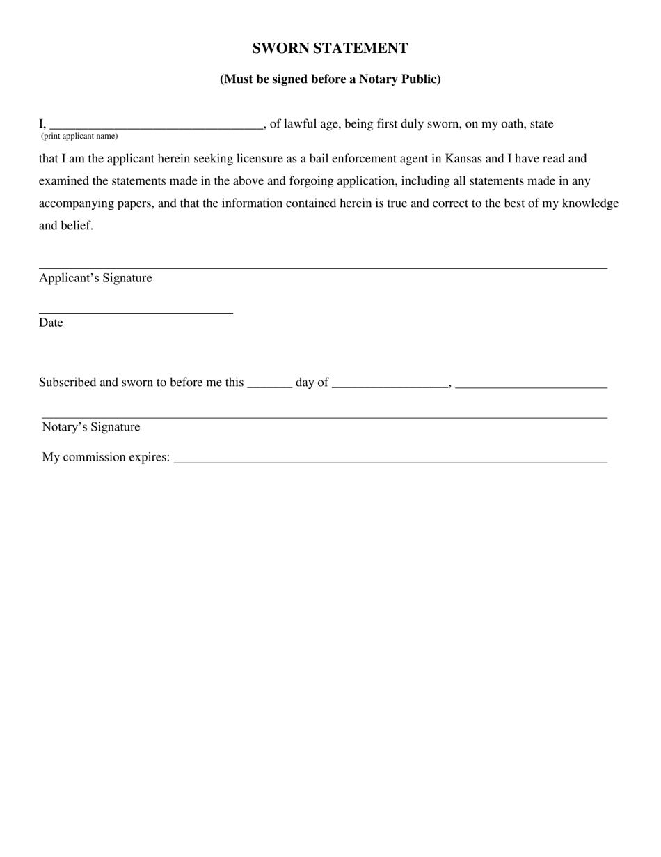 Bail Enforcement Agent Initial Application - Kansas, Page 8
