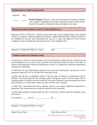 Non-participating Manufacturer Certification of Escrow Compliance - Kansas, Page 3