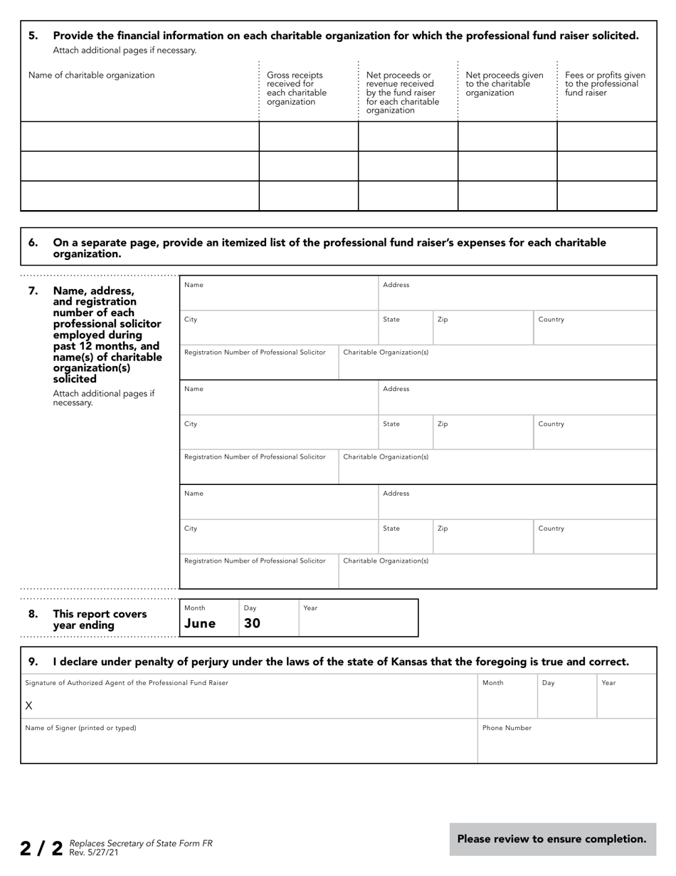 Professional Fund Raiser Annual Report - Kansas, Page 3