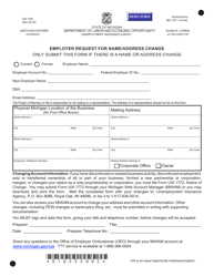 Document preview: Form UIA1025 Employer Request for Name/Address Change - Michigan