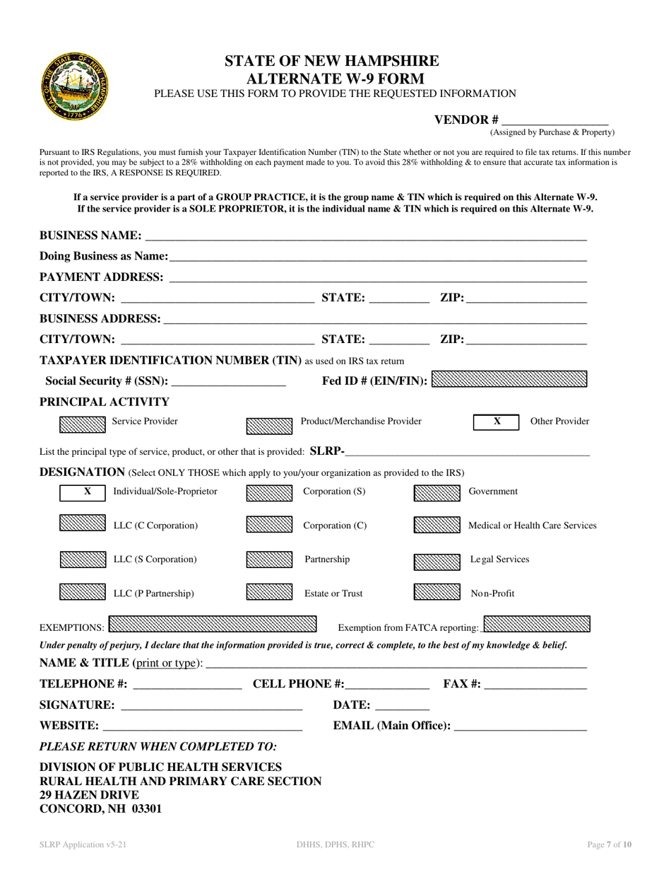 New Hampshire State Loan Repayment Program Application - New Hampshire, Page 7