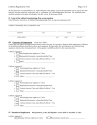 Lobbyist Registration Form - Multi-Lobbyists - New Hampshire, Page 2
