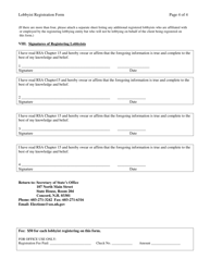 Lobbyist Registration Form - Multi-Lobbyists - New Hampshire, Page 4