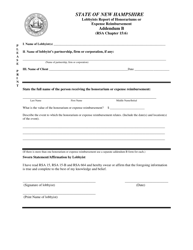 Document preview: Addendum B Lobbyists Report of Honorariums or Expense Reimbursement - New Hampshire