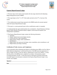 Document preview: 21st Century Community Learning Centers Request for Reimbursement Checklist Expense Report/General Ledger - New Mexico