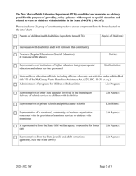 State Advisory Panel Nomination Form - Individuals With Disabilities Education Act (Idea) - New Mexico, Page 2